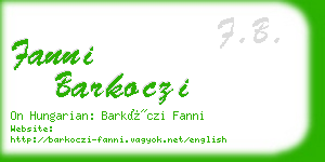 fanni barkoczi business card